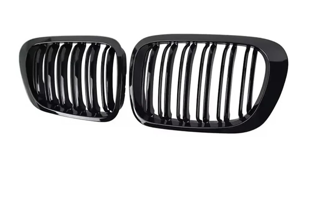 Sport Kühlergrill Für 3er E46 318i 320i 325i 330i 1998–2001 2/4-türiger Auto-Frontngrill, Glänzendes Schwarzes Grillzubehör Lamellen Kühlergrill von UIBHGVFG