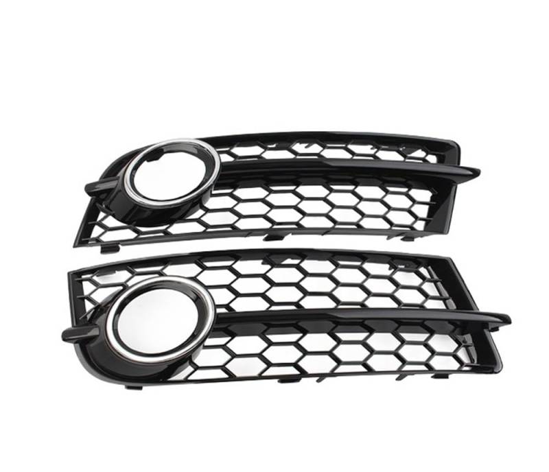 UIBHGVFG Sport Kühlergrill 1 Paar Glänzend Schwarz Auto Nebel Lampe Kühlergrill Für TT 8J 2006-2014 Front Stoßstange Honeycomb Mesh Licht Abdeckung Außen Zubehör Lamellen Kühlergrill von UIBHGVFG