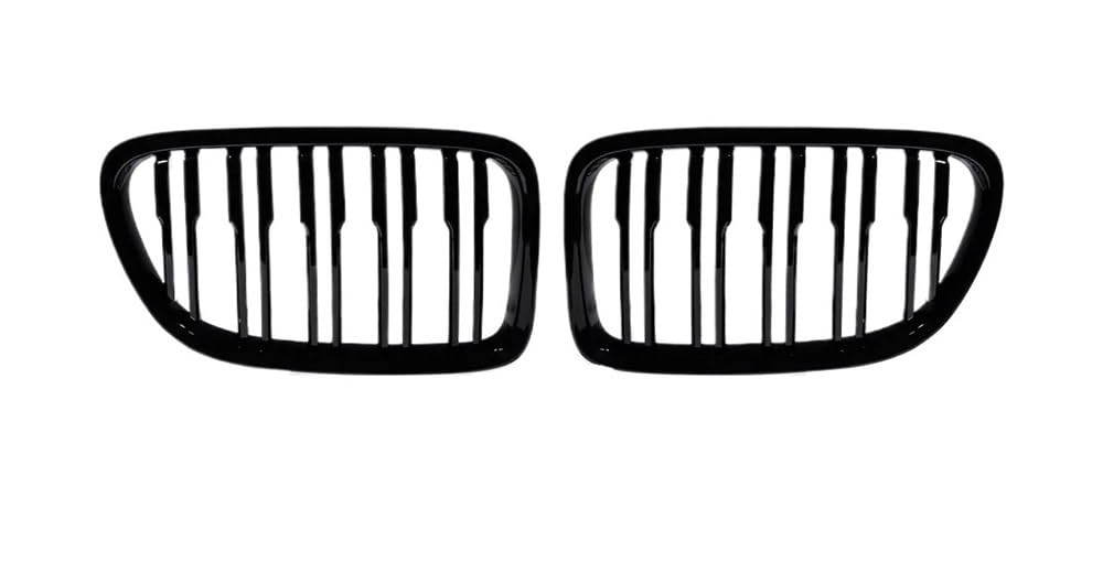 UIBHGVFG Sport Kühlergrill 2Pcs Auto Kühlergrill Doppel Linie Front Stoßstange Grille Kompatibel Für E84 X1 18i 20i 25i 28i 2009-2015 Auto Zubehör Lamellen Kühlergrill von UIBHGVFG