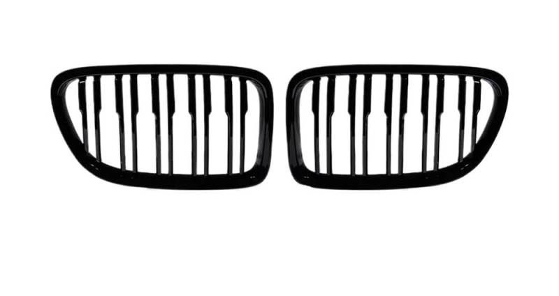 UIBHGVFG Sport Kühlergrill 2Pcs Auto Kühlergrill Doppel Linie Front Stoßstange Grille Kompatibel Für E84 X1 18i 20i 25i 28i 2009-2015 Auto Zubehör Lamellen Kühlergrill von UIBHGVFG