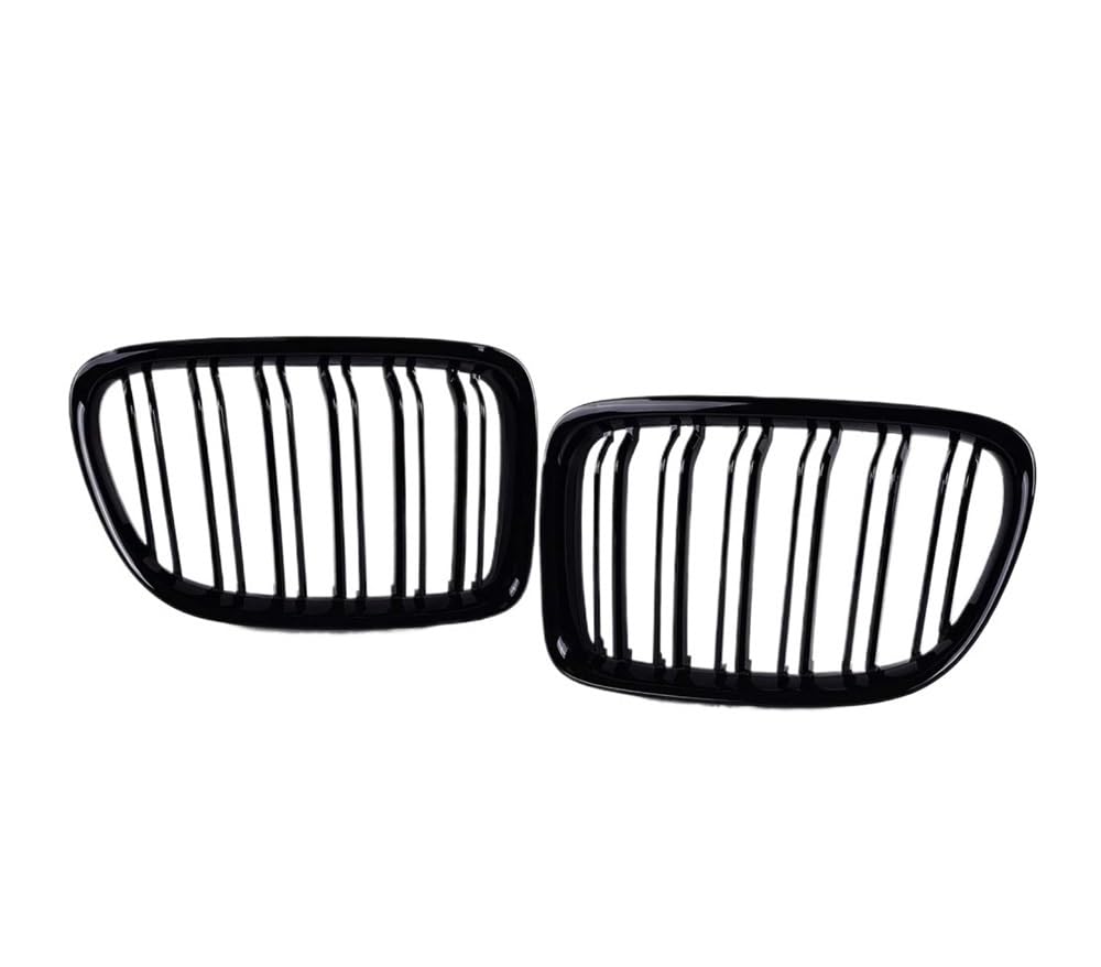 UIBHGVFG Sport Kühlergrill 2Pcs Auto Kühlergrill Doppel Linie Front Stoßstange Grille Kompatibel Für E84 X1 18i 20i 25i 28i 2009-2015 Auto Zubehör Lamellen Kühlergrill von UIBHGVFG