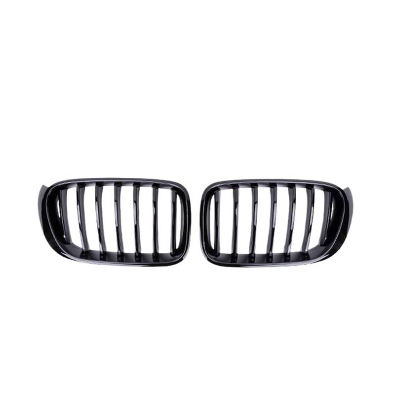 UIBHGVFG Sport Kühlergrill Auto-Front-Sportgrill, Matt, Glänzend, Für X3 F25 X4 F26 2014–2017, Einzeilige Lamellen-Ersatz-Stoßstangengrills Lamellen Kühlergrill von UIBHGVFG