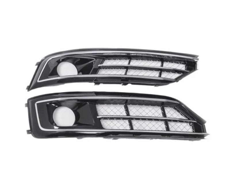 UIBHGVFG Sport Kühlergrill Auto Front Stoßstange Nebel Licht Abdeckung Für A8L D4PA W12 2014-2017 Nebel Lampe Rahmen Grille Auto Außen Zubehör Lamellen Kühlergrill von UIBHGVFG