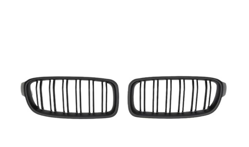 UIBHGVFG Sport Kühlergrill Auto-Frontgrill, Vorderer Sportgrill, Glänzend Schwarz, Doppellamellen-ngrill Für 3er-Serie F30, F31, F35 2011–2019 Lamellen Kühlergrill von UIBHGVFG