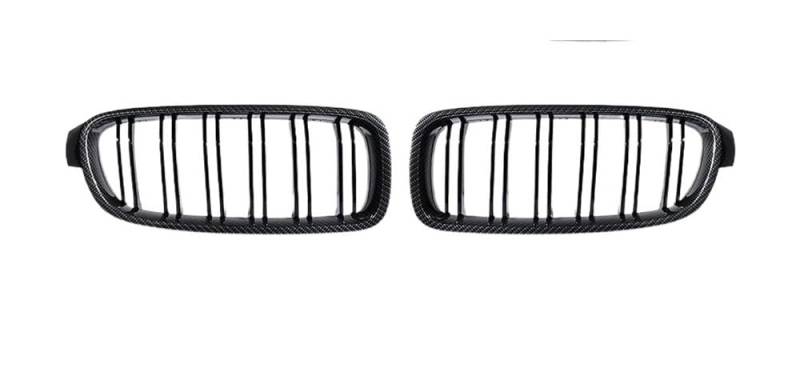 UIBHGVFG Sport Kühlergrill Auto-Frontgrill, Vorderer Sportgrill, Glänzend Schwarz, Doppellamellen-ngrill Für 3er-Serie F30, F31, F35 2011–2019 Lamellen Kühlergrill von UIBHGVFG