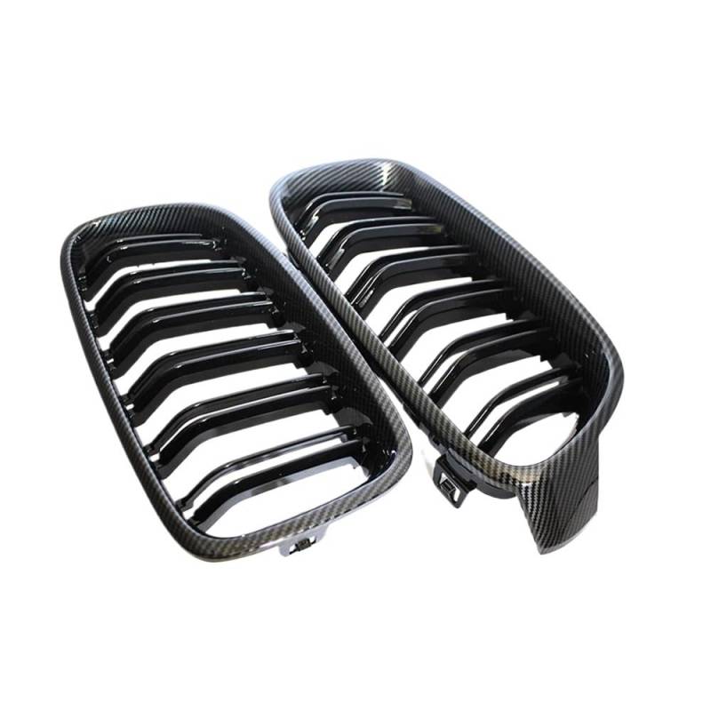 UIBHGVFG Sport Kühlergrill Auto-Frontgrill, Vorderer Sportgrill, Glänzend Schwarz, Doppellamellengrill, Für 3er F30 F31 F35 2011–2019 Lamellen Kühlergrill von UIBHGVFG