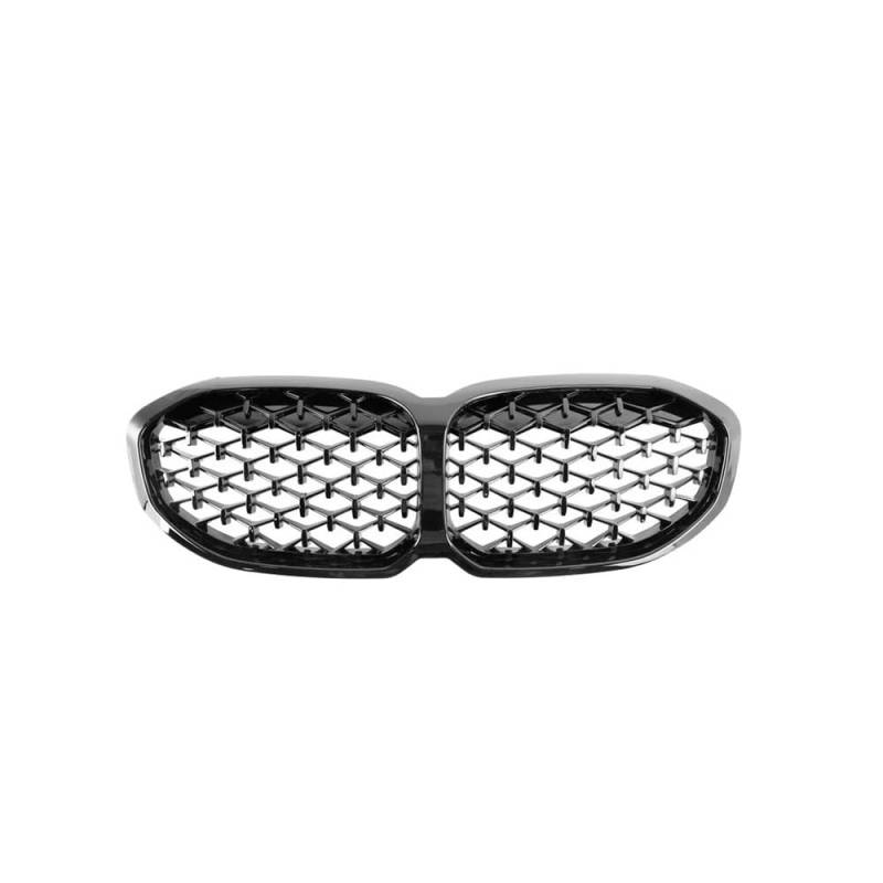 UIBHGVFG Sport Kühlergrill Auto-Frontstoßstangengrill, Gitter Für 1er F40 2020-IN, Single Slat Line Diamonds Style Grille Lamellen Kühlergrill von UIBHGVFG