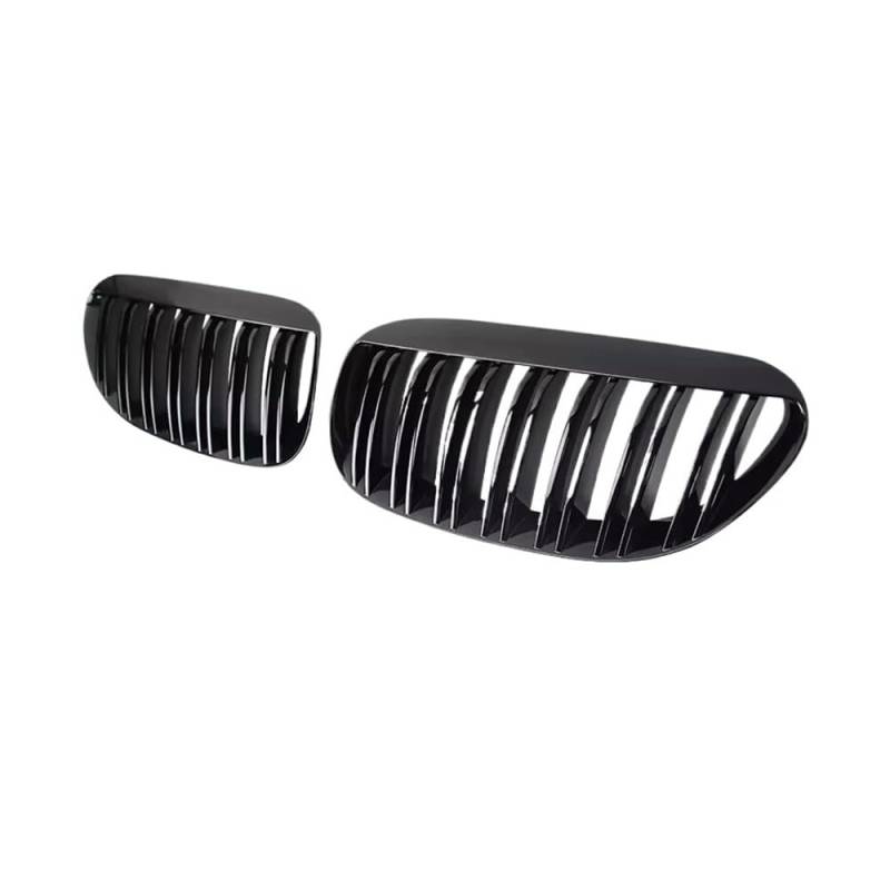 UIBHGVFG Sport Kühlergrill Auto-Frontstoßstangengrill, Glänzend Schwarz, Doppellamellengrill Für 6er M6 E63 E64 630i 650i 645ci 2004–2010, ABS Lamellen Kühlergrill von UIBHGVFG