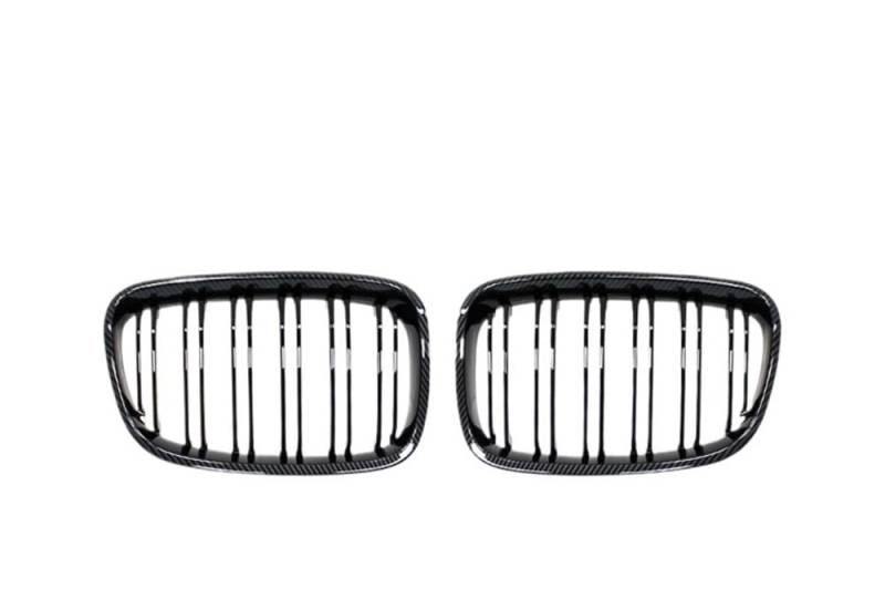 UIBHGVFG Sport Kühlergrill Auto-Frontstoßstangengrill Für 1er F20 F21 2011–2014, Ersatz-Doppellamellen-Schwarzgitter Lamellen Kühlergrill von UIBHGVFG