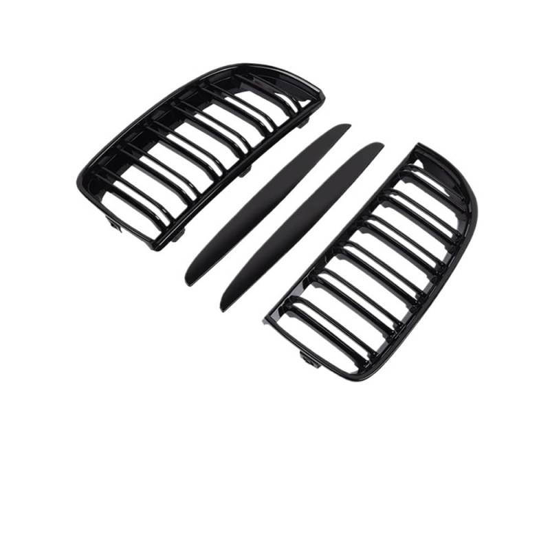 UIBHGVFG Sport Kühlergrill Auto-Frontstoßstangengrill Für 3er E90 E91 2005–2012, Glänzend Schwarz. Bitte Double Line Grill-Zubehör Lamellen Kühlergrill von UIBHGVFG