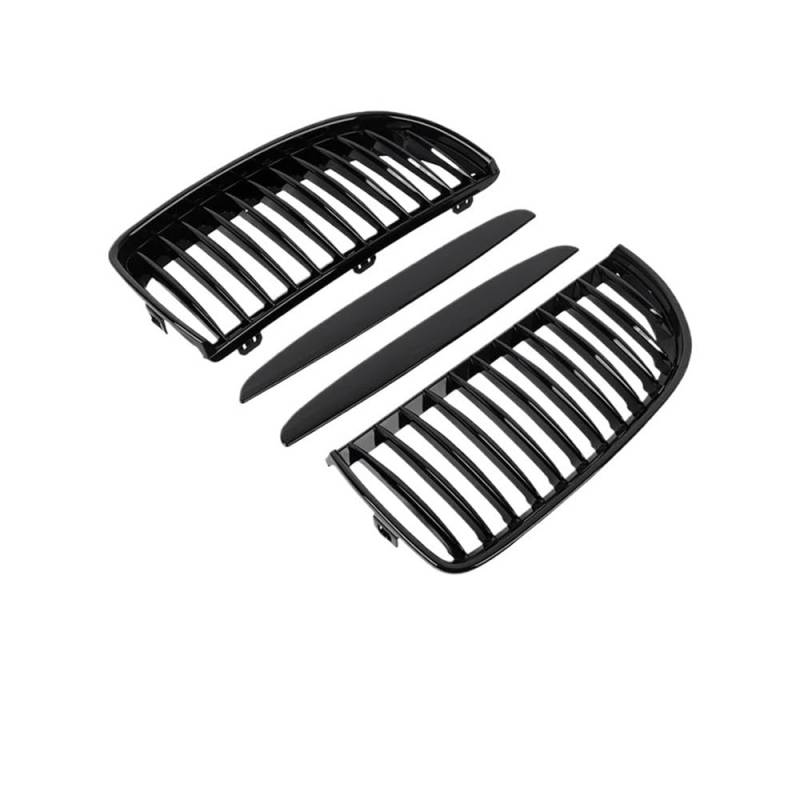 UIBHGVFG Sport Kühlergrill Auto-Frontstoßstangengrill Für 3er E90 E91 2005–2012, Glänzend Schwarz. Bitte Double Line Grill-Zubehör Lamellen Kühlergrill von UIBHGVFG