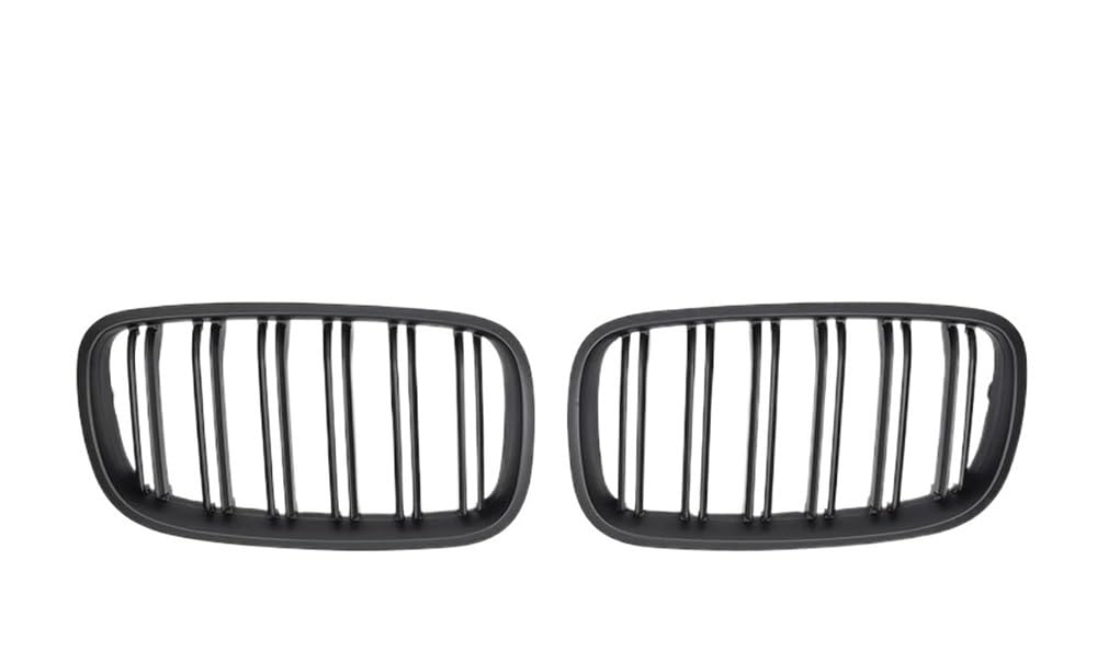 UIBHGVFG Sport Kühlergrill Auto Grille Grill Vorne Glänzend 2 Linie Doppel Lamellen Für X5 E70 2007-2013 Für X6 E71 E72 2008-2014 Auto Zubehör Lamellen Kühlergrill von UIBHGVFG