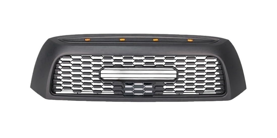 UIBHGVFG Sport Kühlergrill Auto Grills Autoteile Frontstoßstangengrill Mit Licht Für Tundra 2006–2009, Mattschwarzes ABS-Auto-Frontstoßstangengrill Lamellen Kühlergrill von UIBHGVFG