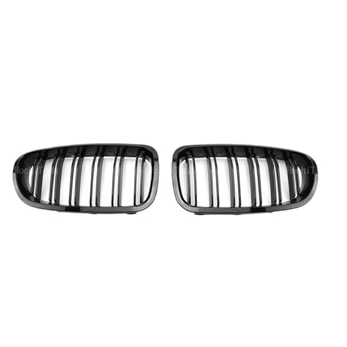 UIBHGVFG Sport Kühlergrill Auto-Kühlergrill, Vorne, Glänzend, 2 Linien, Doppellamellen, Für 5er-Serie F10, F11, F18 2010–2017, Dual-Line-Gitter Lamellen Kühlergrill von UIBHGVFG