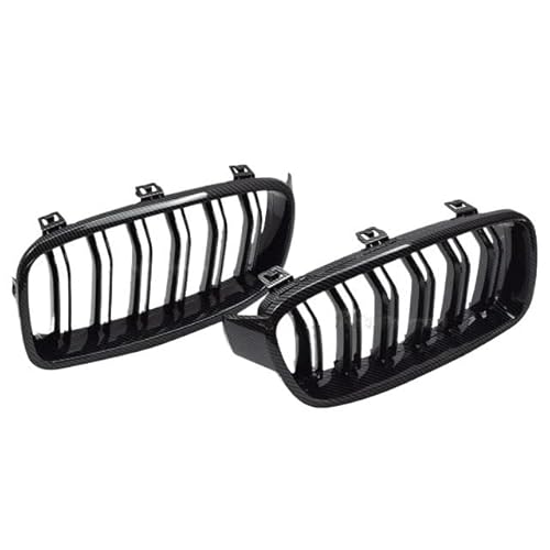 UIBHGVFG Sport Kühlergrill Auto Lufteinlassgitter FÜR 3er F30 F31 318i 320i 330i 320d 330i Kohlefaser/Schwarz Frontgrill Bodykits Tuning Lamellen Kühlergrill von UIBHGVFG