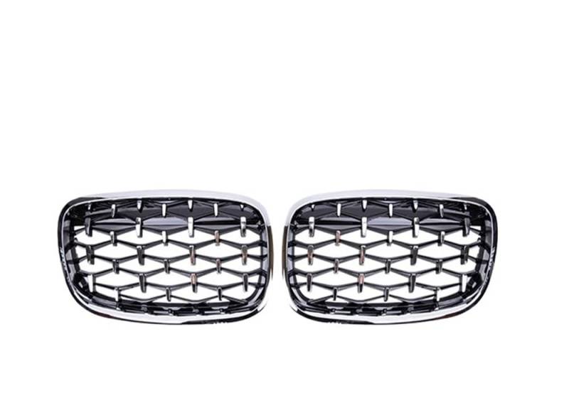 UIBHGVFG Sport Kühlergrill Auto Silber Front Mitte Grille Grill Ersatz Für X5 E70 X6 E71 2008-2013 Auto Front Grille Lamellen Kühlergrill von UIBHGVFG