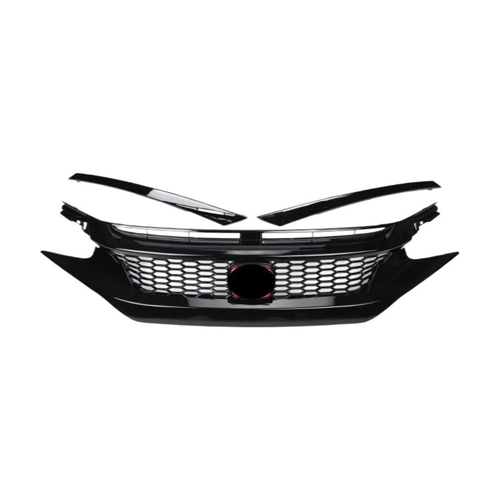 UIBHGVFG Sport Kühlergrill Autozubehör Frontstoßstangengrill Mitte Styling Oberer Grill FÜR Civic Limousine Schrägheck 2016–2018 Lamellen Kühlergrill von UIBHGVFG