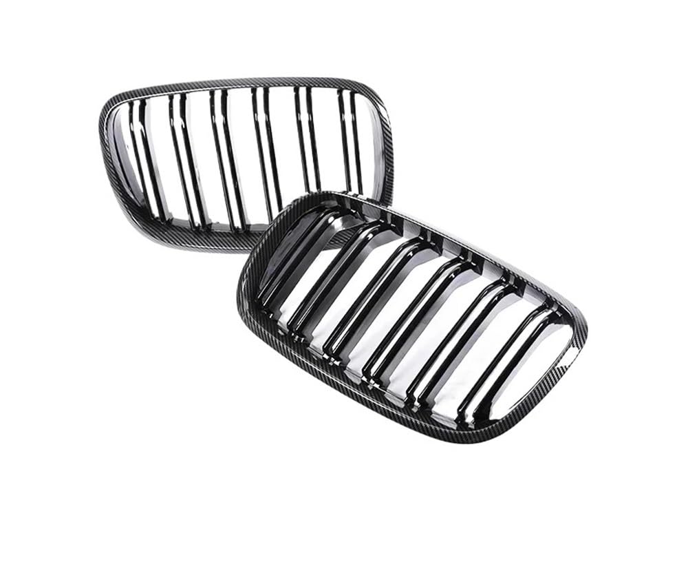 UIBHGVFG Sport Kühlergrill Carbon Kühlergrill FÜR X5 X6 E70 E71 XDrive 30i 50i 2007-2013 Frontschürze Facelift Auto Zubehör Lamellen Kühlergrill von UIBHGVFG