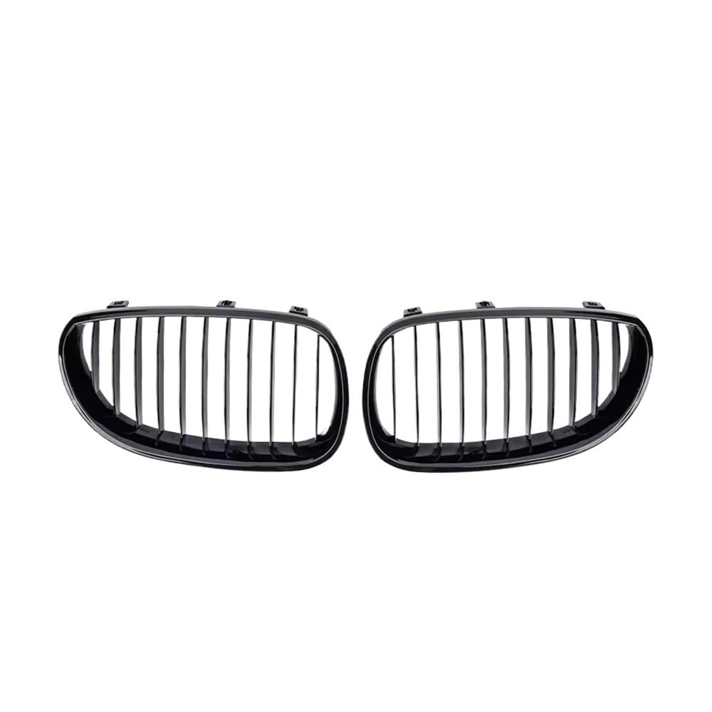 UIBHGVFG Sport Kühlergrill Einzeilige Frontstoßstangen-Motorhaubengitter Für 5er E60 E61 325i 2004–2009, Glänzend Schwarze Gitter Lamellen Kühlergrill von UIBHGVFG