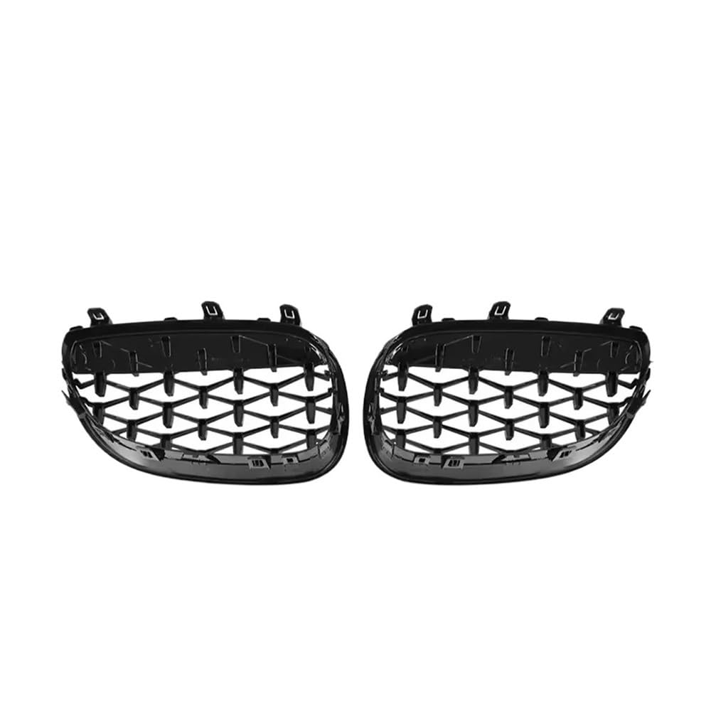 UIBHGVFG Sport Kühlergrill Einzeilige Frontstoßstangen-Motorhaubengitter Für 5er E60 E61 325i 2004–2009, Glänzend Schwarze Gitter Lamellen Kühlergrill von UIBHGVFG