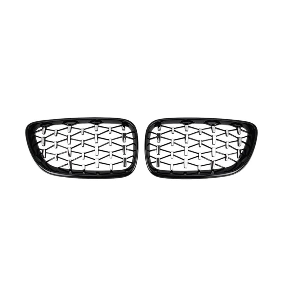 UIBHGVFG Sport Kühlergrill FÜR 2er F22 F23 F87 M2 2014–2019, Auto-Frontgrill, Silberfarbene Grills, Glänzend Schwarze Gitter, Zubehör Lamellen Kühlergrill von UIBHGVFG