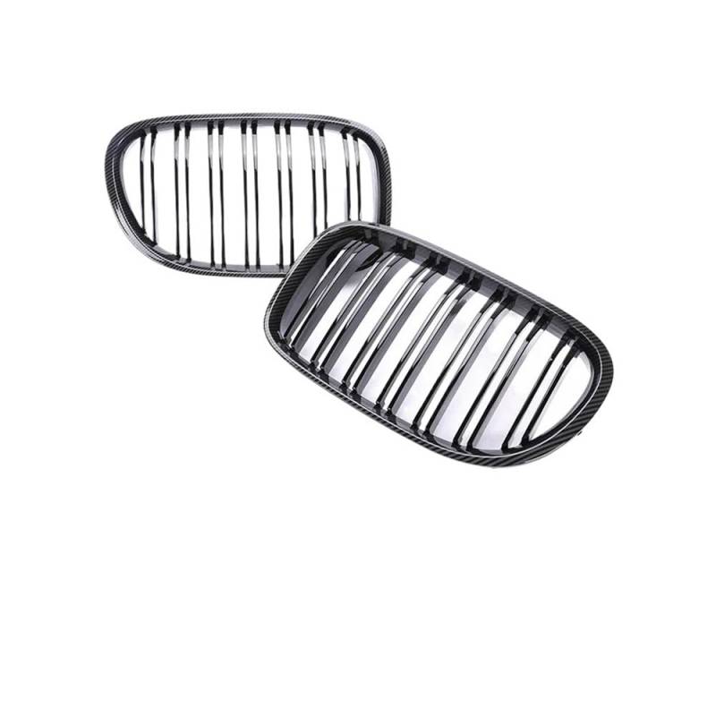 UIBHGVFG Sport Kühlergrill FÜR 7er F01 F02 730d 740d 750d 2008-2015 Front Replacement Grill Carbon Fiber Facelift Grille Abdeckung Lamellen Kühlergrill von UIBHGVFG