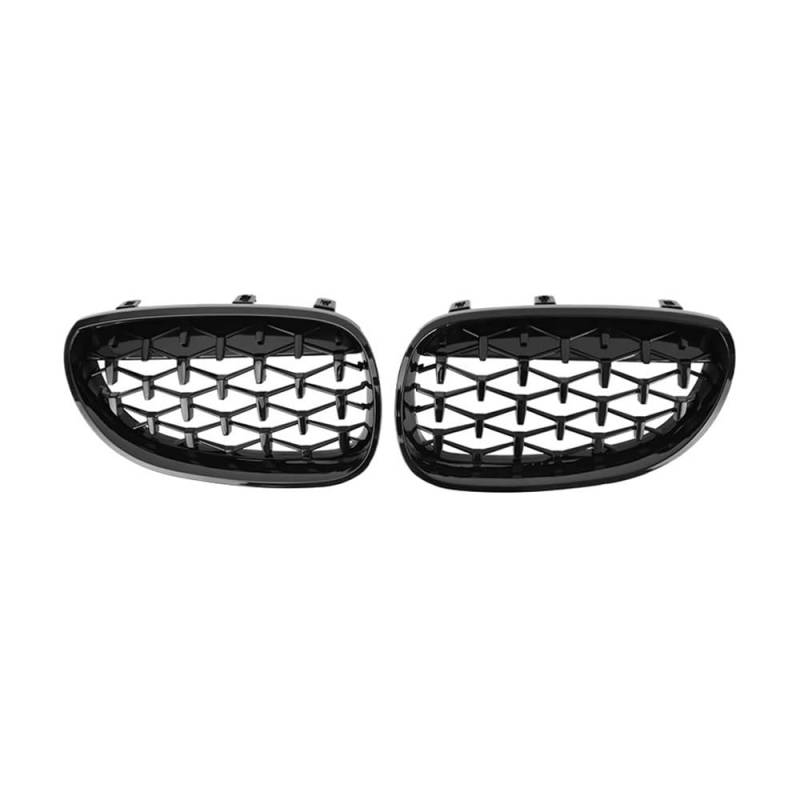 UIBHGVFG Sport Kühlergrill FÜR E60 E61 550i 535i 2004-2009 Auto Frontstoßstange Grill Grill Grill Schwarz Rahmen Silber Grills Lamellen Kühlergrill von UIBHGVFG