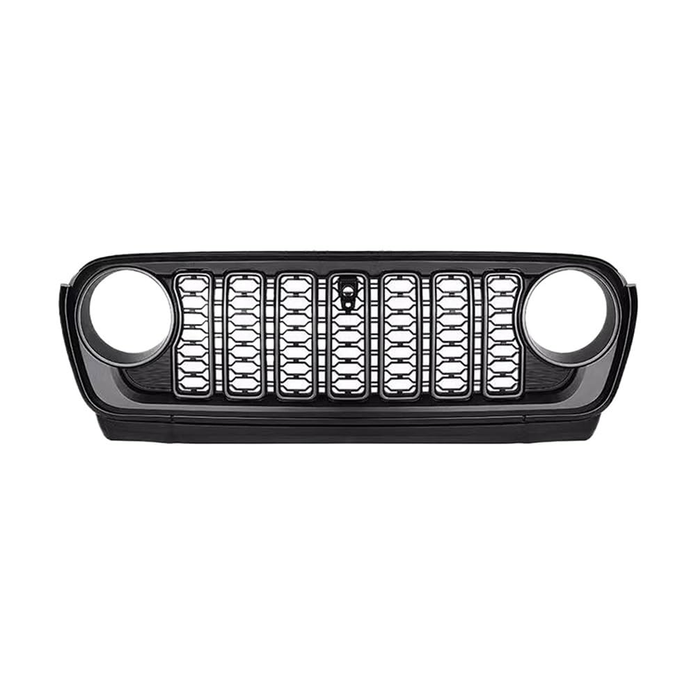 UIBHGVFG Sport Kühlergrill FÜR Wrangler JL 2018++ JL1300 Grill Außenzubehör Schwarz Auto Kühlergrill Auto ABS Auto Gittereinsätze Frontgrill Mesh Lamellen Kühlergrill von UIBHGVFG