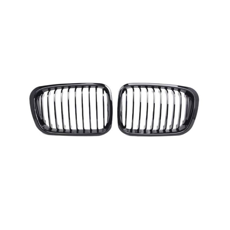 UIBHGVFG Sport Kühlergrill Frontgrill Glänzend Schwarz Für 3er E46 4-Türer 1998–2001, Grill, Fahrzeug, Frontgrill, Netzgitter, Schutz Lamellen Kühlergrill von UIBHGVFG