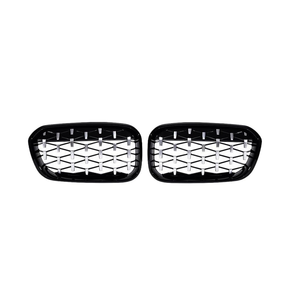 UIBHGVFG Sport Kühlergrill Frontgrill Glänzend Schwarz Silber Für 1er F20 F21 LCI 116 118 120 125 M135i M140i 2015–2019 Lamellen Kühlergrill von UIBHGVFG