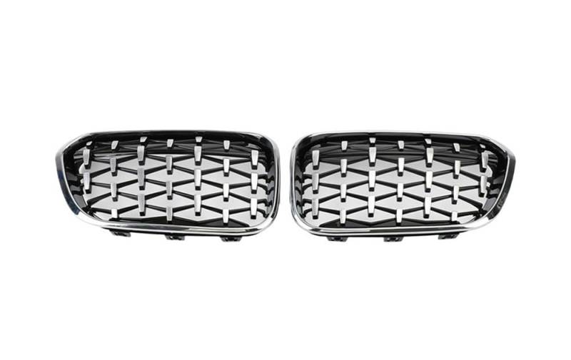 UIBHGVFG Sport Kühlergrill Frontgrill Glänzend Schwarz Silber Für 1er F20 F21 LCI 116 118 120 125 M135i M140i 2015–2019 Lamellen Kühlergrill von UIBHGVFG