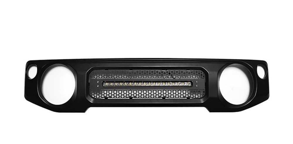 UIBHGVFG Sport Kühlergrill Frontgrill Mit Lampen Für Su&zuki Für Jimny JB64 JB74W 2019 2020 Auto Grille Mesh Schwarz Grille Abdeckung Zubehör Lamellen Kühlergrill von UIBHGVFG