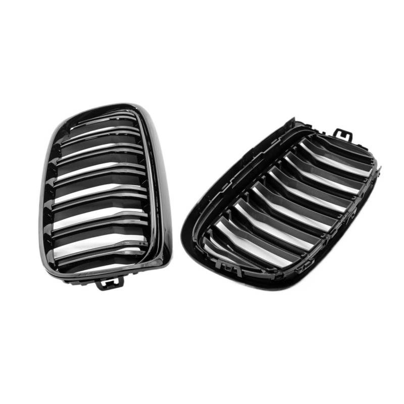 UIBHGVFG Sport Kühlergrill Frontgrillgitter, Schwarzer Ersatz Für 2er F45 5-Sitzer Active Tourer 7-Sitzer F46 Gran Tourer Frontstoßstangengrill Lamellen Kühlergrill von UIBHGVFG