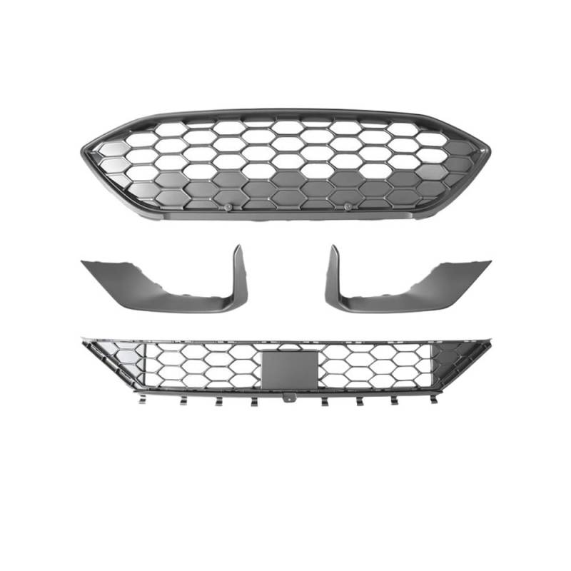 UIBHGVFG Sport Kühlergrill Frontstoßstange Grille Für Ford Für Focus MK4 2019-2021 Linie Auto Vorne Billet Waben Auto Körper Kits Lamellen Kühlergrill von UIBHGVFG