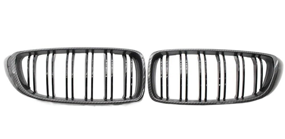 UIBHGVFG Sport Kühlergrill Frontstoßstangengrill Für 4er F32 F33 F36 M3 F80 M4 F82 2013–2019, Zubehör Mit Zwei Lamellen In Glänzendem Schwarz Lamellen Kühlergrill von UIBHGVFG