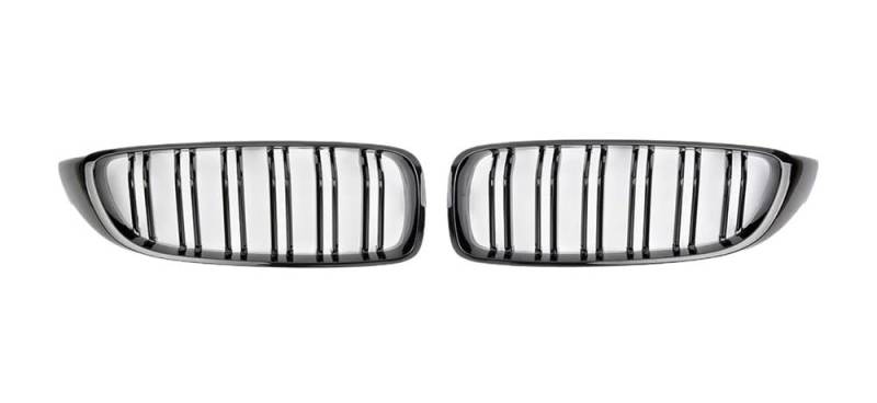 UIBHGVFG Sport Kühlergrill Frontstoßstangengrill Für 4er-Serie Für F32 Für F33 Für F36 Für M3 Für F80 Für M4 Für F82 2013–2019 Zubehör Mit Zwei Lamellen In Glänzendem Schwarz Lamellen Kühlergrill von UIBHGVFG