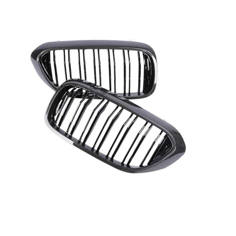 UIBHGVFG Sport Kühlergrill Frontstoßstangengrill Für 5er Für G30 Für G31 Für M5 2017–2020 Kohlefaser-Grill Auto-Styling Glänzende Schwarze Abdeckung Lamellen Kühlergrill von UIBHGVFG