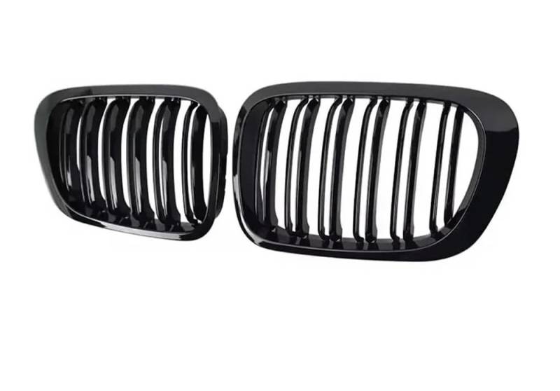 UIBHGVFG Sport Kühlergrill Für 3er E46 318i 320i 325i 330i 1998–2001 2/4-türiger Auto-Frontngrill, Glänzendes Schwarzes Grillzubehör Lamellen Kühlergrill von UIBHGVFG