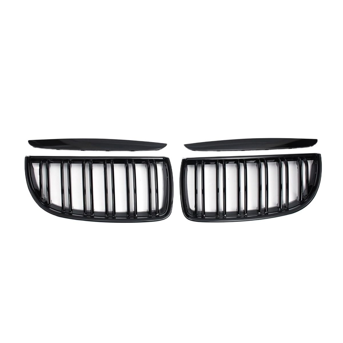 UIBHGVFG Sport Kühlergrill Für 3er E90 E91 323i 328i 335i 330i 325i 2005–2008 Frontstoßstangengrill, Paar Auto-Doppellamellen-Sportgrillabdeckung Lamellen Kühlergrill von UIBHGVFG