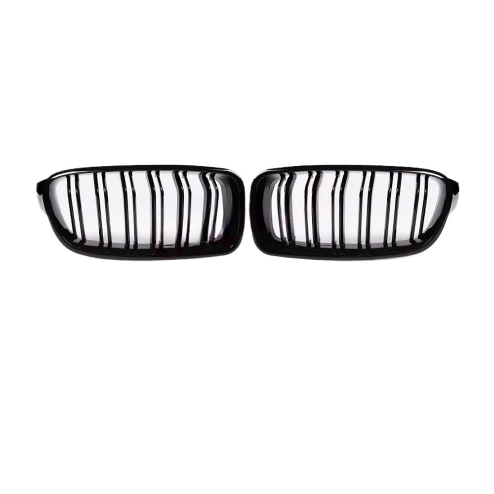 UIBHGVFG Sport Kühlergrill Für 3er F30 F31 F35 320i 325i 328i Front-Sportgrill, Glänzend Schwarzer Kohlefaser-Doppellamellen-Frontgrill Lamellen Kühlergrill von UIBHGVFG