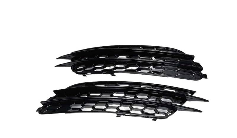 UIBHGVFG Sport Kühlergrill Für A6 Für C7 Limousine 2012-2015 Frontschürze Nebel Licht Kühlergrill 1 Paar Auto Honeycomb Hex Nebel Lampe Waben Gitter Lamellen Kühlergrill von UIBHGVFG