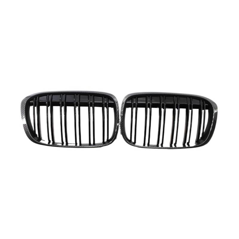 UIBHGVFG Sport Kühlergrill Glänzend Schwarze Frontstoßstangen-Grillgitter für X1 F48 F49 2016–2020 XDrive Double Line Lamellen Kühlergrill von UIBHGVFG