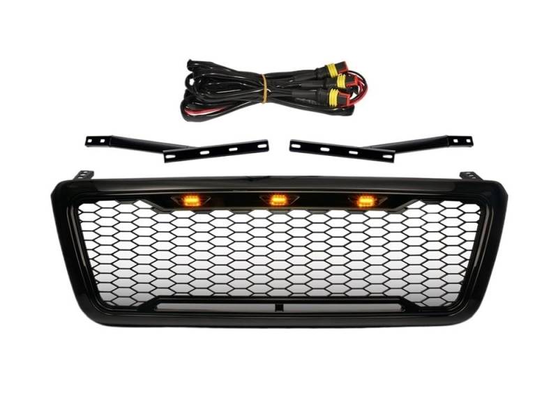 UIBHGVFG Sport Kühlergrill Grills Für F150 2004–2008 Frontgrill Frontgrillgitter Stoßstangengitterabdeckung Auto-Frontgrillgitter Lamellen Kühlergrill von UIBHGVFG