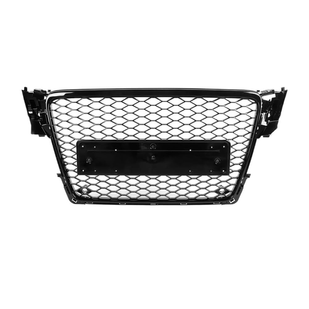 UIBHGVFG Sport Kühlergrill Honeycomb Mesh Front Hood Bumper Grille Guard Mit Kennzeichen Hoder Kompatibel Für A4 Für B8 2008-2012 Auto Zubehör Lamellen Kühlergrill von UIBHGVFG