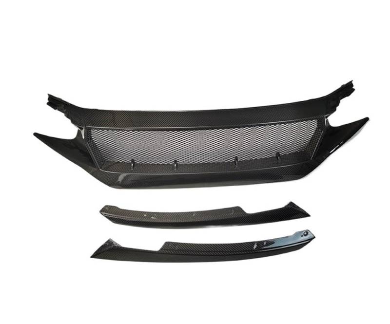 UIBHGVFG Sport Kühlergrill KOHLENSTOFFFASER-Glas-FRONTVERKLEIDUNGSKÖRPER-KIT FÜR Civic FÜR FK7 FÜR FK8 FÜR Type-R FÜR FRP FÜR Civic FC JS N1 FRONTSTOßSTANGENGRILLS Lamellen Kühlergrill von UIBHGVFG