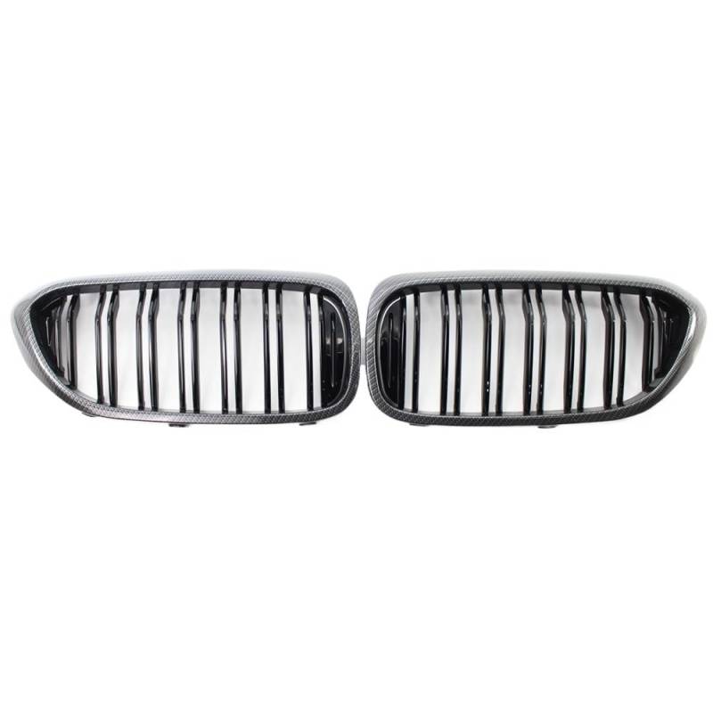 UIBHGVFG Sport Kühlergrill Kohlefaser-Frontstoßstangengrill Für 5er M5 G30 G31 520i 530i 540i ABS 2-Lamellen-Glanzschwarz-Frontgrill Matt Lamellen Kühlergrill von UIBHGVFG