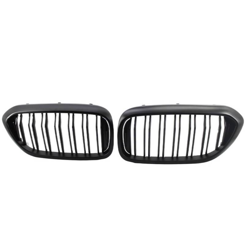 UIBHGVFG Sport Kühlergrill Kohlefaser-Frontstoßstangengrill Für 5er M5 G30 G31 520i 530i 540i ABS 2-Lamellen-Glanzschwarz-Frontgrill Matt Lamellen Kühlergrill von UIBHGVFG