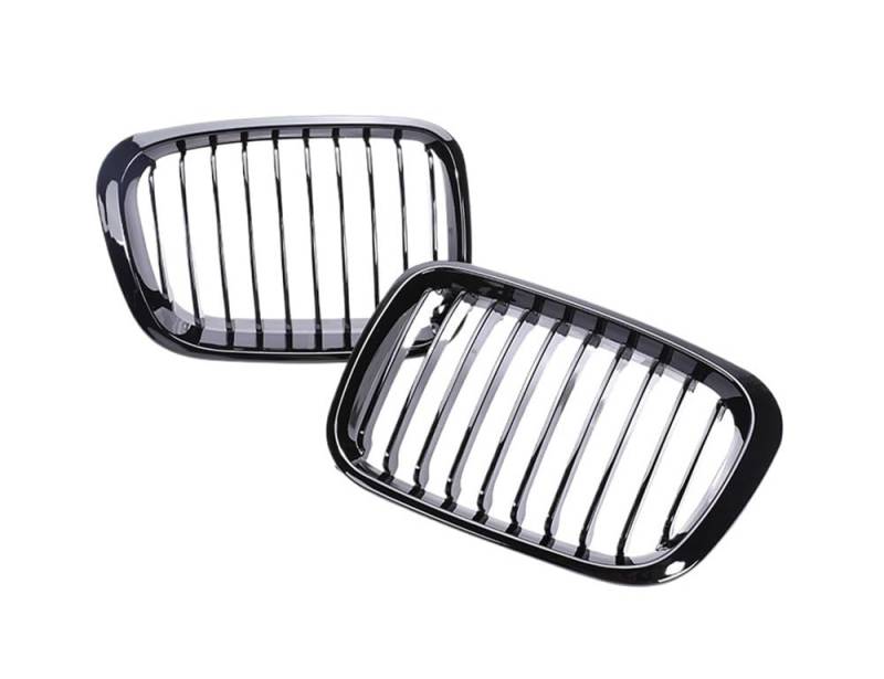 UIBHGVFG Sport Kühlergrill Kohlefaser-Kühlergrill-Abdeckung vorne Oben für Stoßstangengrills für 3er E46 1998–2003, 2/4-Türer Lamellen Kühlergrill von UIBHGVFG