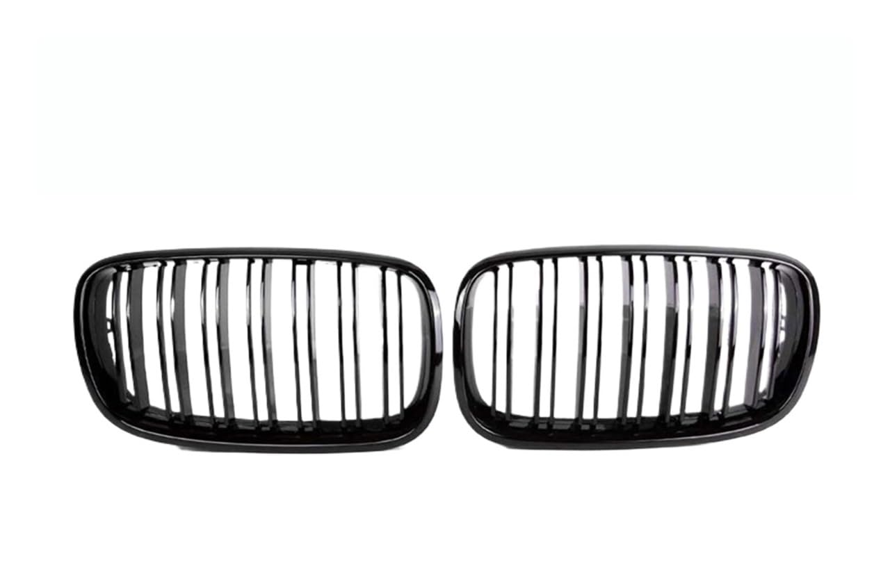 UIBHGVFG Sport Kühlergrill Schwarze Grills Front Double Line Grills Gitter Für X5 E70 X6 E71 X5 2007–2013 Lufteinlass-Entlüftungsgitter-Schutzabdeckung Lamellen Kühlergrill von UIBHGVFG