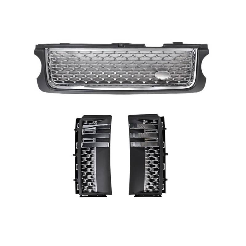 UIBHGVFG Sport Kühlergrill Seite Vent Grille Dekoration Grill Front Stoßstange Grille Mittel Panel Für Range Für Rover Für Vogue L322 2010-2012 Lamellen Kühlergrill von UIBHGVFG